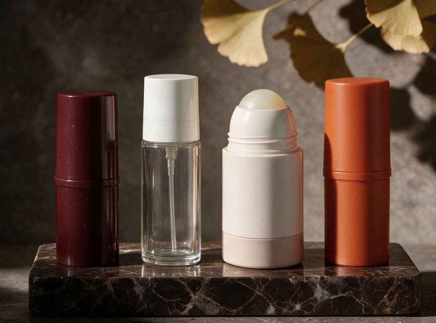 A colourful family of packaging jars showing different material and finish directions